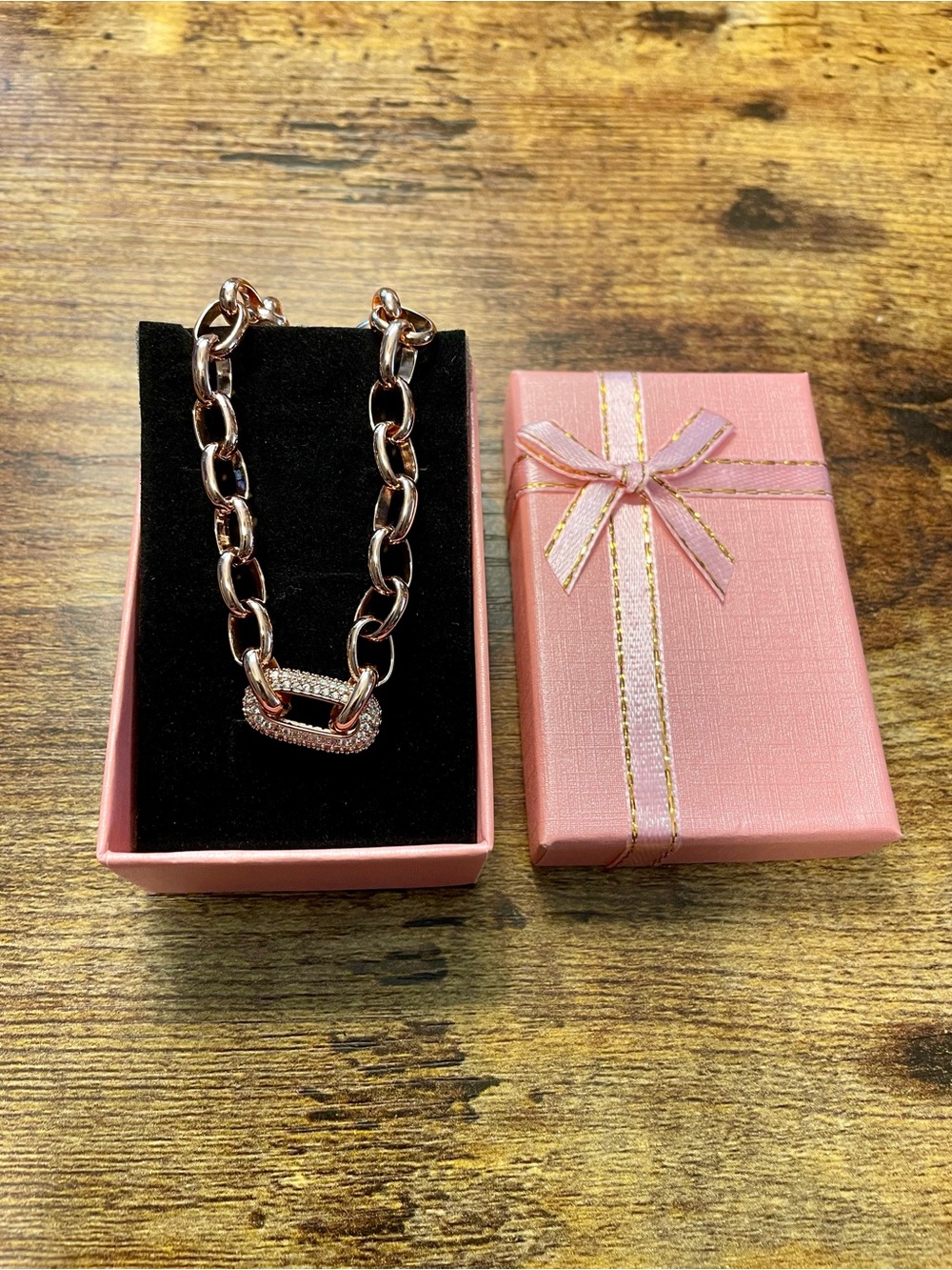 Bomb Party Rose Gold Chain with CZ Pave
